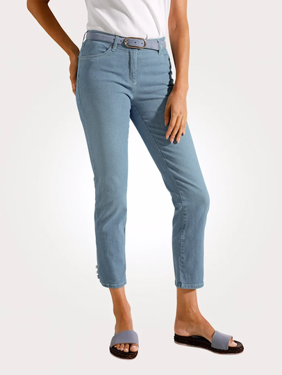 Jeans i smalrandigt Toni Blå/Ljusblå