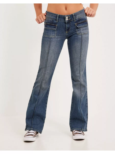 NLY Trend Low Waist Bootcut Pocket Jeans Bootcut jeans Vintage Blue Denim
