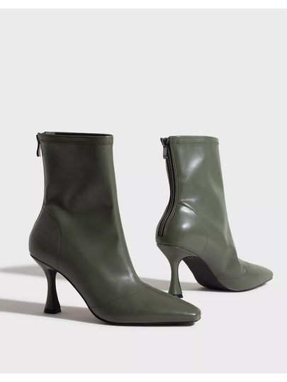 NLY Shoes Perfect Heel Boot Stövletter Mörk Grön