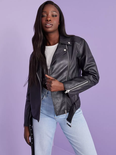 Jofama - Jackor - Black - Tessa Belted Oversized Biker - Jackor & Kappor - Jackets