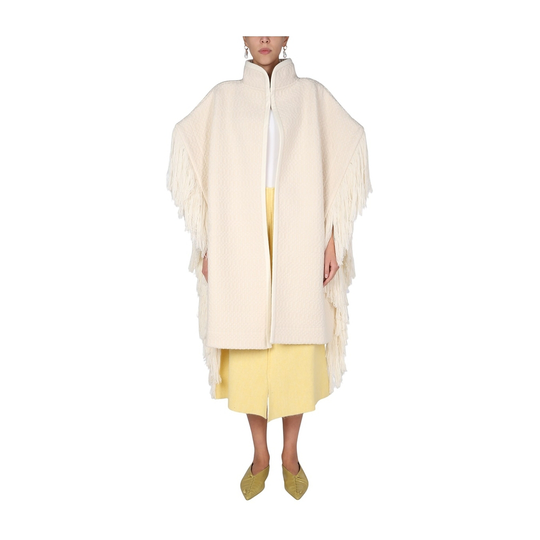 Jil Sander - Capes och Ponchos - Vit - Dam - Storlek: XS