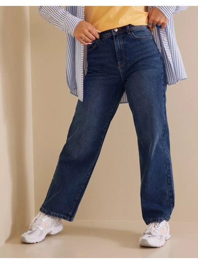 Noisy May Nmdrew Hw Wide Leg Jeans VI165MB Bg Straight jeans Medium Blue Denim