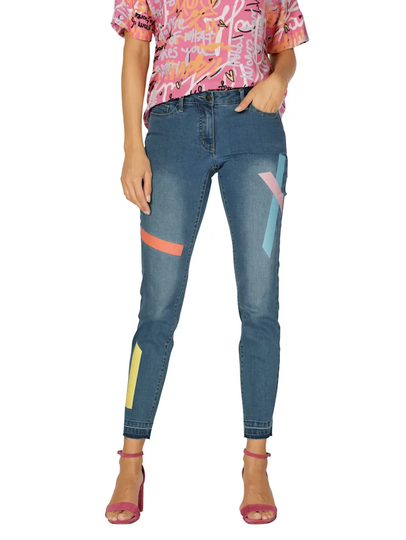 Jeans med effektfulla ränder AMY VERMONT Mörkblå