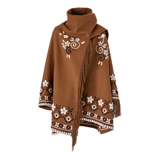 Ermanno Scervino - Capes och Ponchos - Brun - Dam - Storlek: ONE Size