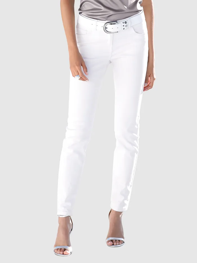 Jeans med lätt tvättning AMY VERMONT Vit