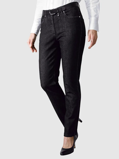 Jeans med broderad logotyp MONA Svart