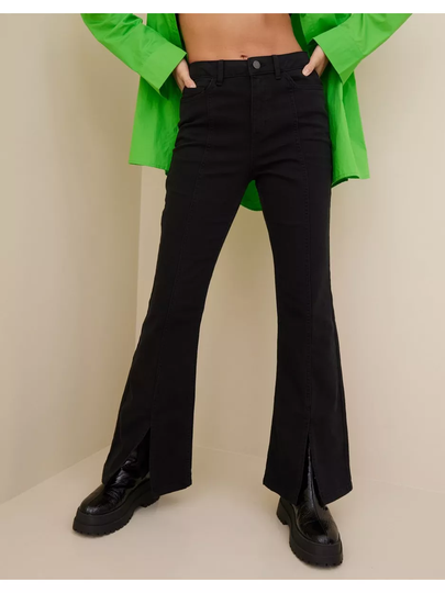 Vila Viflair Julia Hw Slit Jeans Flare jeans Black Washed