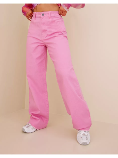 Object Collectors Item Objsavannah Twill Hw Wide Leg. Jean High waisted jeans Begonia Pink
