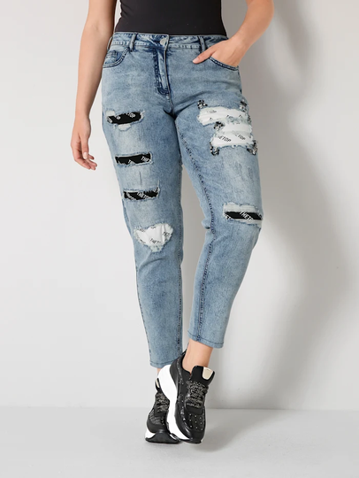 Jeans i boyfriend-stil Angel of Style Blue stone