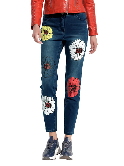 Jeans i trendig girlfriendstyle AMY VERMONT Jeansblå/Flerfärgad