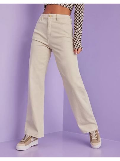 Vila Viwidey Gandhia Hw Wide Jeans/Ln High waisted jeans Natural Melange
