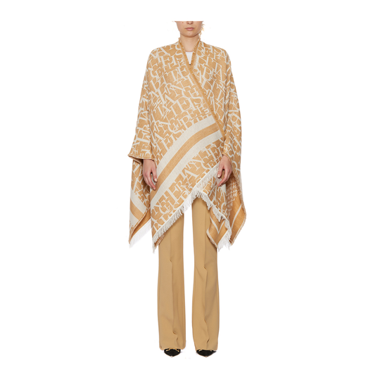 Elisabetta Franchi - Capes och Ponchos - Orange - Dam - Storlek: ONE Size