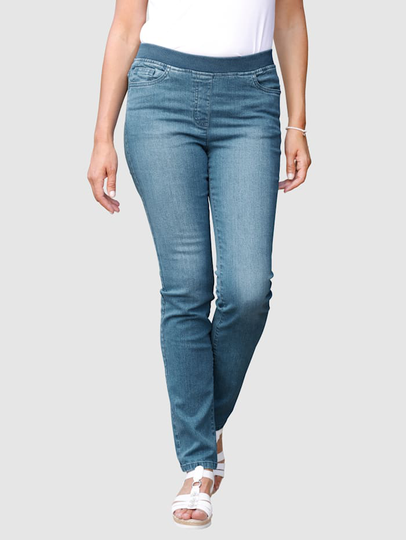 Jeans med elastisk midja Paola Blue bleached