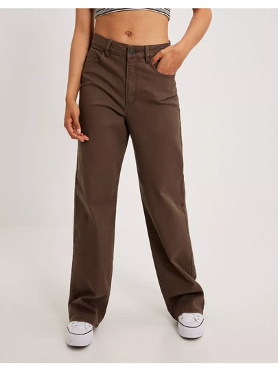 Object Collectors Item Objsavannah Twill Hw Wide Leg. Jean High waisted jeans Dark Earth