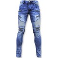 Stuprörsjeans True Rise Jeans Biker Jeans Zip