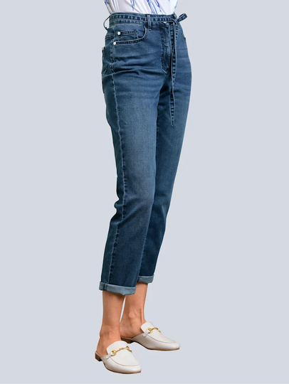 Jeans med knytskärp Alba Moda Jeansblå