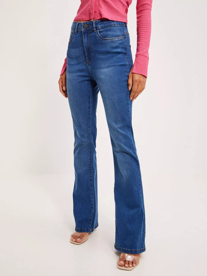 Noisy May - Bootcut jeans - Medium Blue Denim - Nmsallie Hw Flare Jeans VI021MB Noo - Jeans