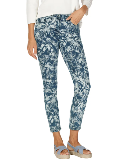 Jeans med blommönster AMY VERMONT Marinblå/Vit