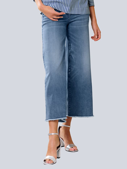 Jeans med vidare ben Alba Moda Blue bleached