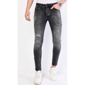 Stuprörsjeans Local Fanatic Jeans Färgstänk Slim Fit Gra