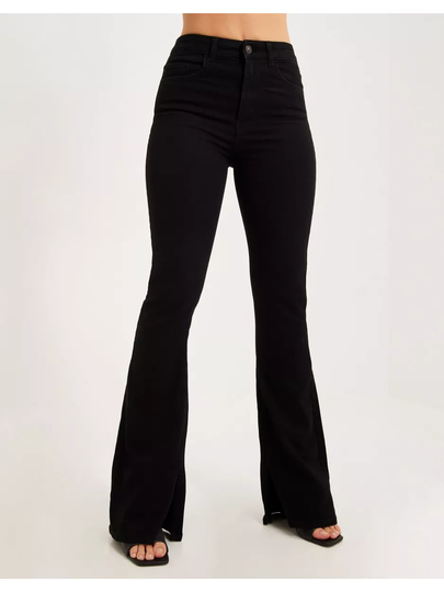 Pieces Pcpeggy Hw Flared Slit Jeans Bc Flare jeans Black