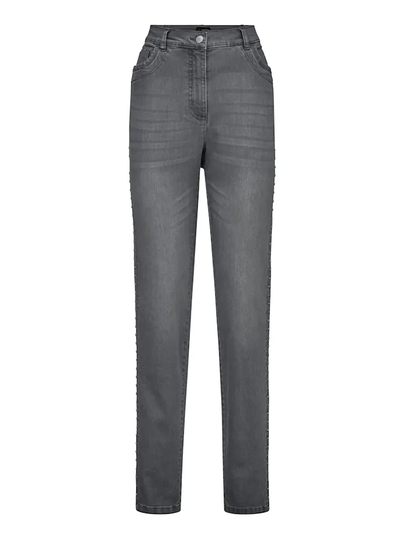 Jeans med moderiktiga nitar i sidan MIAMODA Grey