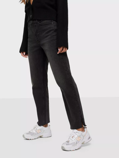 Pieces - Straight jeans - Black Denim - Pcrico Hw Straight Cropped Jeans Bl - Jeans