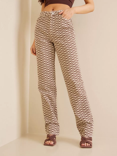 Envii - High waisted jeans - Brown - Enbree Straight Jeans Aop 6865 - Jeans
