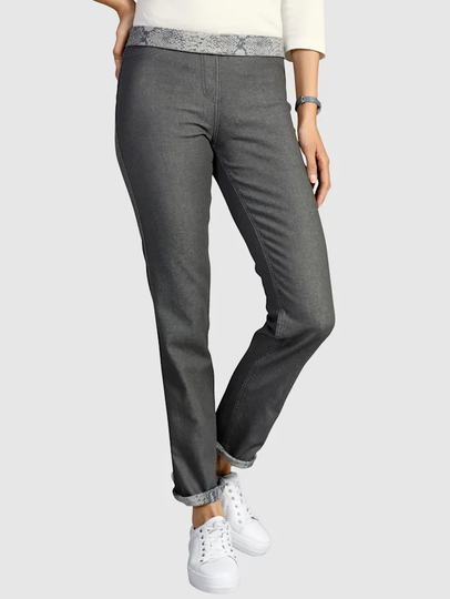 Vändbara jeans i vändbar modell Paola Grey