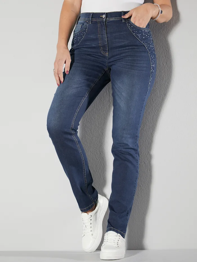 Jeans i 5-ficksmodell MIAMODA Blå