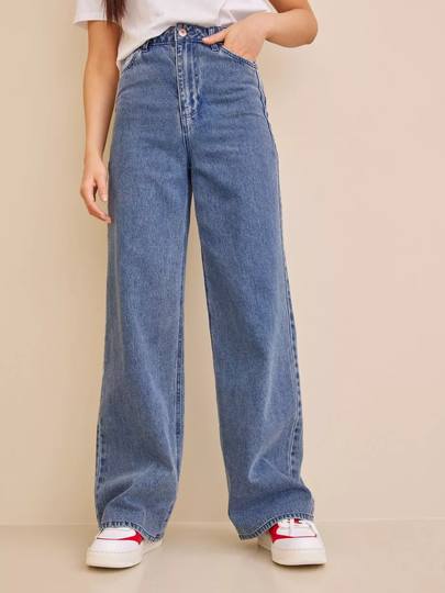 Pieces - Boyfriend jeans - Light Blue Denim - Pcelli Ultra Hw Wide Jeans Lb Bc - Jeans