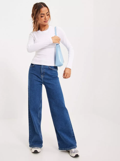 Selected Femme - High waisted jeans - Medium Blue Denim - Slfvilma Hw Wide Topaz Blue Jeans W - Jeans