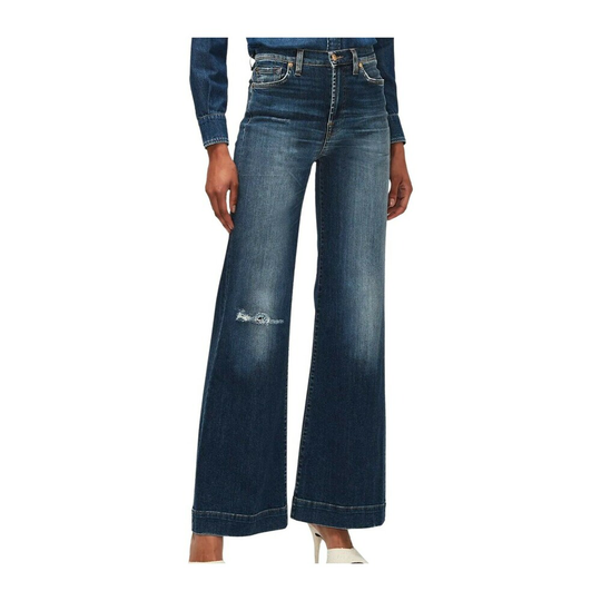 7 For All Mankind - Boyfriend Jeans - Blå - Dam - Storlek: W25