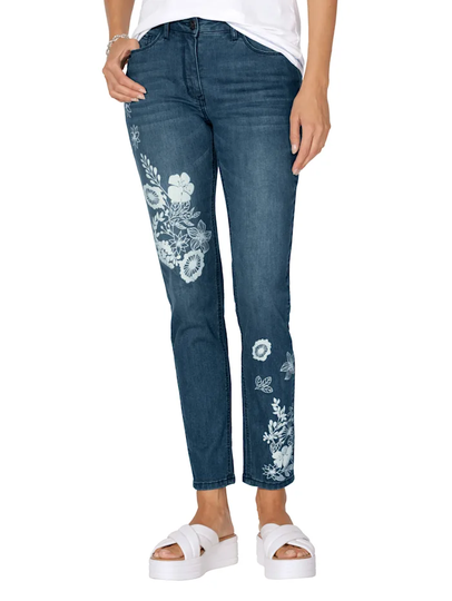 Jeans med blomtryck AMY VERMONT Blå