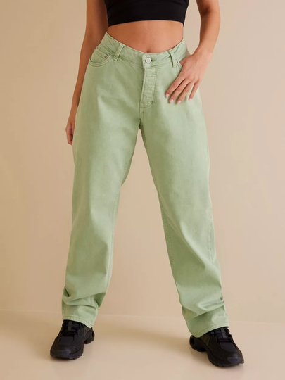 JJXX - Straight jeans - Smoke Green - Jxseoul Straight Mw Jeans Ra Sn - Jeans