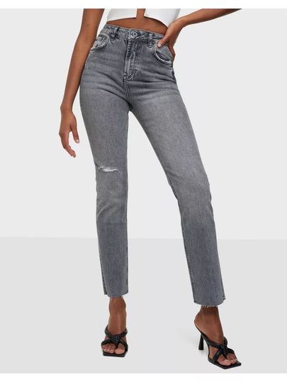 Pieces Pceda Hw Straight Jeans Grey Bc Straight jeans Grey Denim