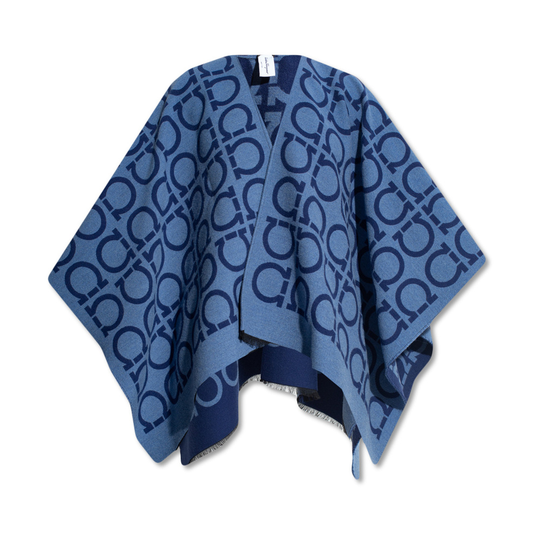 Salvatore Ferragamo - Capes och Ponchos - Blå - Dam - Storlek: ONE Size