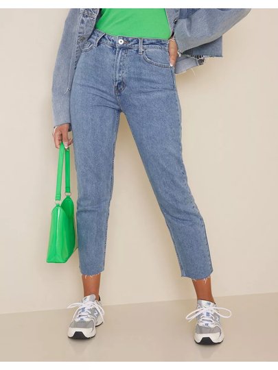 Only onlEMILY Hw St Raw Jeans Bb Lb Mae Straight jeans Ljus Blå