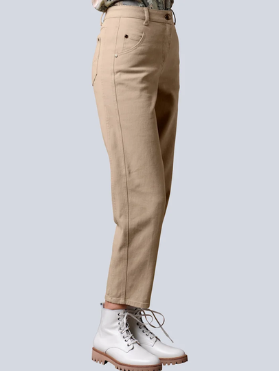 Jeans i ledig mom-fit Alba Moda Beige