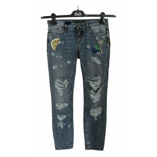 Dolce & Gabbana - Skinny Jeans - Blå - Dam - Storlek: Xs,3Xs