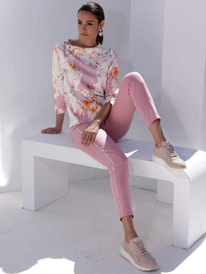Jeans med strassrevärer AMY VERMONT Rosa
