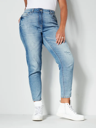 Jeans med slitna effekter Angel of Style Blue stone