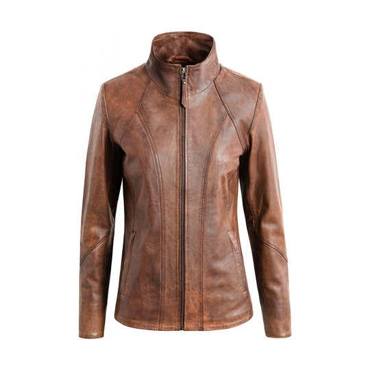 Molltan - Läderjackor - Brun - Dam - Storlek: Xl,L,M,3Xl