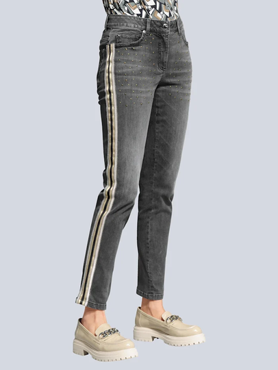 Jeans med revärer Alba Moda Grey